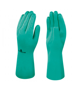 Guanto nitrile floccato cotone. Lunghezza : 33 cm. Spessore : 0,40 mm. Presa antiscivolo, sull'asciutto come sul bagnato (oleoso o grasso). Prestazioni migliori rispetto a guanti simili in lattice naturale o in neoprene.Morbidezza. Manualità. Durata. Stru