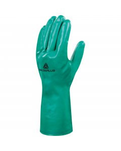 Guanto nitrile floccato cotone. Lunghezza : 33 cm. Spessore : 0,40 mm. Presa antiscivolo, sull'asciutto come sul bagnato (oleoso o grasso). Prestazioni migliori rispetto a guanti simili in lattice naturale o in neoprene. Morbidezza. Manualità. Durata. Str