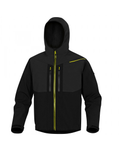 Giacca. Chiusura con zip antifreddo. Cappuccio fisso. 4 tasche.Tessuto Softshell 96% poliestere 4% elastan 3 strati laminati. Categoria DPI: 1. Certificazione CE. Conformità alla norma EN ISO 13688:2013.