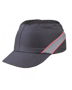 Caschetto anti-urto tipo baseball, molto aerato, parte superiore in tessuto a rete per un maggior comfort. Munito di una calotta interna in polipropilene con cuscinetto comfort in EVA per ammortizzare gli urti. Taglia unica regolabile tramite fibbia, da 5