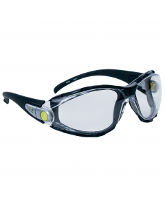 Occhiali policarbonato monoblocco. Nasello policarbonato integrato. Stanghette nylon regolabili in altezza. Protezioni laterali. Si adatta alla forma del viso grazie alle stanghette inclinabili e regolabili. Protezione oculare anti-urto e anti-polvere, am
