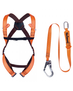 Kit anticaduta di primo livello per ponteggiatori con punto di ancoraggio anticaduta : 2 (dorsale/sternale). Con borsa di stoccaggio. Situazioni di arresto di caduta: spostamento su linea di vita, piccolo spostamento verticale o su piano inclinato (meno d
