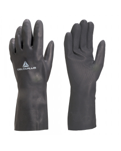 Guanto in neoprene floccato cotone. Lunghezza 30cm. Spessore 0,75mm. L'interno in cotone floccato rende il guanto confortevole e asciutto. Il neoprene assicura resistenza all’abrasione, impermeabile all’aria, all’acqua, all'alcol e ai detergenti.  Protezi