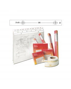 Bande appendidisegni in rotolo bianco perforato opaco realizzate in PVC. Lunghezza 50mt. Altezza 55mm. Foro 37x28mm, interasse 305mm.