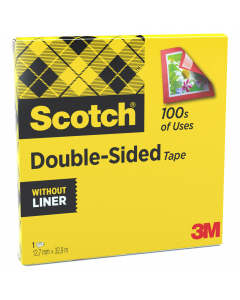Nastro biadesivo trasparente, sottile, resistente, senza "liner". Ideale per carta e cartoncino. Dimensioni: 12,7mm x 32,9mt.
