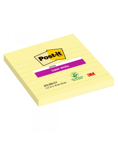 Blocchetti da 70 foglietti riposizionabili colore Giallo Canary. Grazie all'adesivo rinforzato si attaccano praticamente su tutte le superfici e non lasciano traccia. Ideali per superfici difficili o verticali. Formato 101 x 101mm.