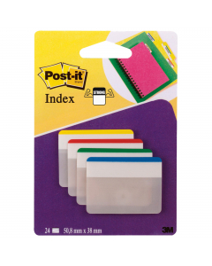 Segnapagina Post-it Index Strong 686 Medium autoadesivo scrivibile e riposizionabile, utile per archiviare o da utilizzare come divisorio. Doppio spessore per mantenere la rigiditÓ e durare a lungo nel tempo. Formato 50.8x38mm.  6 segnapagine per colore: 