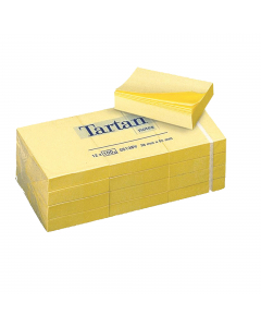 Blocchetto da 100 fogli riposizionabili di colore giallo pastello. Formato 51x38mm.