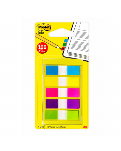 Segnapagina in formato mini, autoadesivi, scrivibili e riposizionabili per un'efficace organizzazione del proprio lavoro. Disponibili in confezione da 4 colori giallo, viola, rosa, azzurro e verde. Ogni confezione contiene 140 segnapagina di dimensioni 12