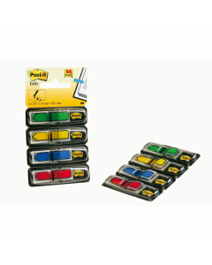 Segnapagina in formato mini frecce, autoadesivi, scrivibili e riposizionabili. Disponibili in confezione da 4 colori: rosso, blu, giallo e verde. Formato 12x43.2mm.