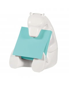 POST-IT® DISPENSER Z-NOTES Orso, DISPENSER DA TAVOLO RICARICABILE + 1 RICARICA POST-IT® Z-NOTES, F.TO 76X76 MM, 90 FOGLI, COLORE AZZURRO ACQUAMARINA.