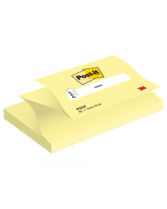 Incollatura a fisarmonica un foglietto tira l'altro. Utilizzabili con uno dei tanti dispenser per foglietti Post-it Z-Notes. Ogni blocchetto contiene 100 foglietti riposizionabili. Formato 76x127mm. Colore: giallo Canary. Nuove confezioni in cartoncino ri