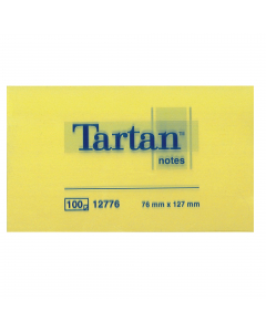 Blocchetto da 100 fogli riposizionabili di colore giallo pastello. Formato 76 x 127mm.