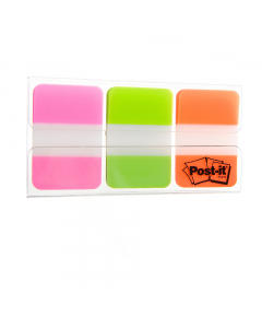 Segnapagina Post-it Index Strong 686 Medium autoadesivo scrivibile e riposizionabile, utile per archiviare o da utilizzare come divisorio. Doppio spessore per mantenere la rigidità. Formato 25x38mm. Assortito nei colori: rosa, verde, arancio.