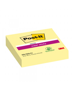 Blocchetti da 90 foglietti riposizionabili colore Giallo Canary. Grazie all'adesivo rinforzato si attaccano praticamente su tutte le superfici e non lasciano traccia. Ideali per superfici difficili o verticali. Formato 47,6 x 47,6mm. Nuove confezioni in c