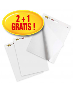 Blocco da 30 fogli bianchi mobili con adesivo Post-it® Super Sticky. Il foglio può essere attaccato e riposizionato più volte come un grande foglio Post-it®. Ideale anche per cavalletti.