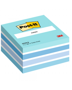 L'originale formato 76x76mm in un cubo colorato da 450 fogli, per non rimanere mai senza un foglietto Post-it. Pratici ed allegri nelle tonalità di colori assortiti Neon e Pastello. Colore: acqua, blu uova di pettirosso, blu jeans, blu paradiso, bianco(x3