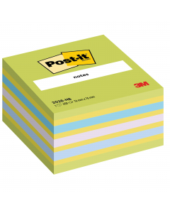 L'originale formato 76x76mm in un cubo colorato da 450 fogli, per non rimanere mai senza un foglietto Post-it. Pratici ed allegri nelle tonalità di colori assortiti Neon e Pastello. Colore: verde lime(x2), limone neon (x4), blu paradiso, orchidea, blu uov