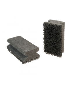 Colore nero - Spugna accoppiata con fibra nera aggressiva. Ideale per la pulizia delle piastre. Confezione da 6 spugne.