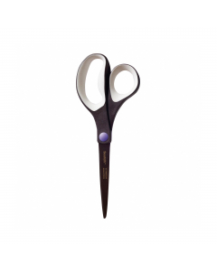 Forbici Titanium no stick. Lama in titanio nero con rivestimento antiadesivo. Perno regolabile per il controllo della tensione. Impugnatura comfort asimmetrica in gomma morbida. Lunghezza 20cm.