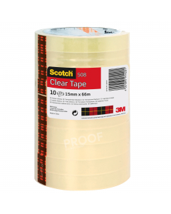 Nastro adesivo trasparente Scotch 508 trasparente adesivo acrilico per utilizzo generico di tutti giorni. Confezione torretta.