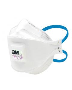 Il respiratore per polveri 3M™ Aura™ 9322+Gen3 è la terza generazione del respiratore 3M Aura più venduto, che offre una protezione delle vie respiratorie FFP2 confortevole e affidabile combinata con l'originale design pieghevole a 3 lembi. Presenta delle
