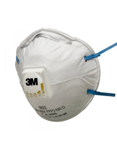 Il respiratore per carteggiatura a mano e per l'uso di utensili elettrici 3M™ 8822 è la mascherina facciale filtrante a valvola con ponte nasale regolabile, stringitesta con codifica colore e valvola 3M™ Cool Flow™ per una vestibilità confortevole. È cert