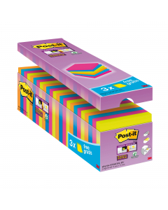 Blocchetti da 90 foglietti riposizionabili colori assortiti. Grazie all'adesivo rinforzato si attaccano praticamente ovunque e non lasciano traccia. Ideali per superfici difficili o verticali.
Formato 76 x 76 mm.