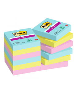 Blocchetti da 90 foglietti riposizionabili assortiti nei colori speziati. Grazie all'adesivo rinforzato si attaccano praticament su tutte le superfici e non lasciano traccia. Ideali per superfici difficili o verticali. Formato 47,6 x 47,6mm. Colore Cosmic