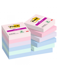 Blocchetti da 90 foglietti riposizionabili assortiti nei colori speziati. Grazie all'adesivo rinforzato si attaccano praticament su tutte le superfici e non lasciano traccia. Ideali per superfici difficili o verticali. Formato 47,6 x 47,6mm. Colore Solefu