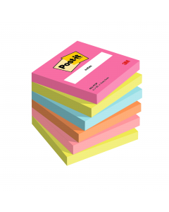 Blocco foglietti Post-it® Notes, blocco da 100 fogli 76x76mm, colori forti da giallo a fucsia Popmistic.