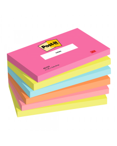 Blocco foglietti Post-it® Notes, blocco da 100 fogli 76x127mm, colori forti da giallo a fucsia Popmistic.