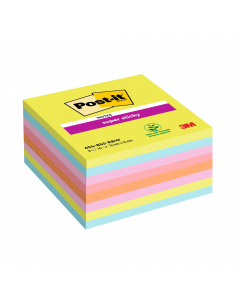 Foglietti Post-it® Super Sticky colori assortiti, blocco da 450 fogli 76x76mm.