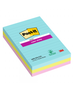 Il foglietto Post-it® Super Sticky Ultracolor, per messaggi ordinati e molto visibili, non passano mai inosservati . Grazie all’adesivo rinforzato si attaccano praticamente su tutte le superfici e non lasciano traccia. Blocchetti da 45 fogli a righe. Colo