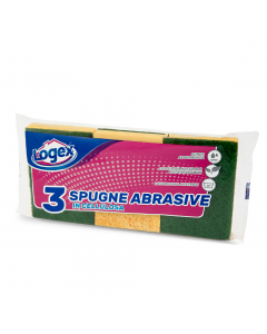 Spugna biuso vegetale in cellulosa con strato verde abrasivo.
