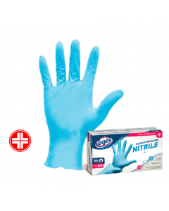 Guanti monouso in nitrile senza polvere. Latex free, preservano da possibili reazioni allergiche correlate alle proteine del lattice di gomma naturale. Di colore azzurro, ambidestri, con polsino rinforzato salva strappo ed antigoccia. I guanti Logex in Ni