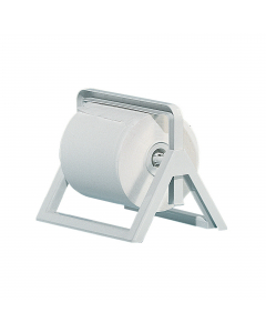 Dispenser murale o da banco per bobine di carta, supporto in ABS di colore bianco. Dimensioni massime del rotolo: diametro 35cm per altezza 34cm. Dimensioni del supporto: 25x30,5x44cm.