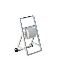 Dispenser portabobine di carta, con pratico carrello in ABS al quale è possibile associare un porta sacco. Dimensioni massime del rotolo: diametro 42cm per altezza 42cm. Dimensioni supporto: 91x47x51,5cm.