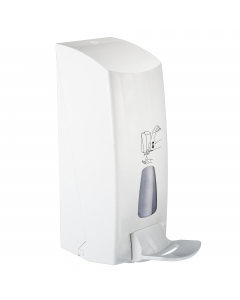 Dispenser a riempimento per sapone liquido/gel igienizzante. Fissaggio a muro o su piantana art.612 con con tasselli 'Fischer' in dotazione. Vaschetta capacità 1 litro, con coperchio “a tenuta”. Chiusura a scatto, apertura con chiave. Azionamento mediante