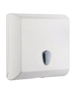 Dispenser per carta asciugamani interfogliata a V e C, pratico e dal design pulito assicura qualità ed estetica in ogni ambiente. Made in Italy. Modalità di fissaggio: Viti e tasselli. Chiusura: A chiave. Altezza di montaggio: 130-140 cm. Capacità: 500 fo