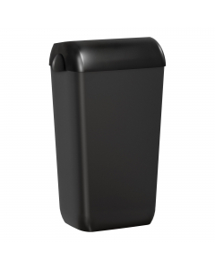 Cestino gettacarte dotato di coperchio Hidden e Nascondi Sacco che rendono discreta la presenza del sacchetto interno. Capacità: 23L. Posizionabile a pavimento o a parete (con kit di montaggio incluso). Dimensioni: 54,5 x 22,5 x 33,5cm. In plastica ricicl
