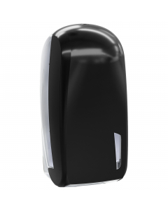 Dispenser per carta igienica interfogliata, realizzato in Italia con materiali di alta qualità unisce design e funzionalità nello stesso prodotto. Modalità di fissaggio: Viti e tasselli. Chiusura: A chiave. Altezza di montaggio: 60-70 cm. Capacità: 550 fo