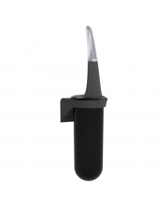 Portascopino per bagno da parete, comprende kit di montaggio per essere montato a muro facilitando così le operazioni di pulizia. In plastica riciclata. Dimensioni: 38,6 x 11,3 x 9,3cm. Modalità di fissaggio: Viti e tasselli/Biadesivo. Altezza di montaggi