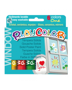 Tempera solida in astuccio da 6 colori brillanti. Facili da usare senza acqua né pennelli. Asciuga rapidamente e non spora. Senza solventi e lavabili con acqua.