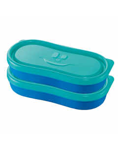 Snackbox per cibi.Facili da aprire, a prova di perdita e totalmente smontabil per un lavaggio completo. Utilizzabili in microonde e freezer.