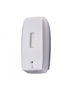 Distributore automatico di sapone liquido / gel igienizzante. Base in ABS grigio e cover in ABS bianco. Tanica in plastica a riempimento da 0,5litri. Per tutti i tipi di sapone (no microgranuli) o gel igienizzante. Sistema di erogazione automatica da 0,9m