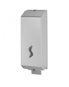 Dispenser a riempimento in acciaio inox aisi 304. Viteria inox inclusa. Dimensioni:10x11x32cm. Capacità: 1200ml. Effettuare una periodica manutenzione per prevenire l’ossidazione del materiale utilizzando una spugna non abrasiva e sciacquando con abbondan