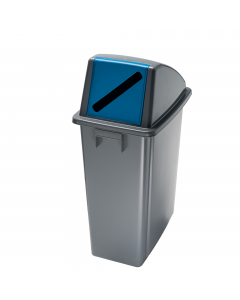 Contenitore in polipropilene ad alta densità da 60Lt con maniglie integrate. Design compatto per un facile collocamento anche in spazi limitati. Forniti con coperchio blu con feritoia per la carta. Dimensioni: L 33 x P 46cm - H 79cm. Pulizia periodica da 