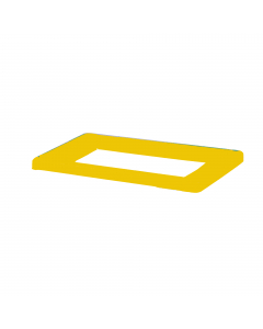 Coperchio in metallo verniciato giallo per contenitore Bob Color. Idonei per per organizzare la raccolta differenziata. Dimensioni:  L30,5 x P20 x H2cm. Si consiglia di pulire la superficie con un panno morbido, imbevuto d’acqua o con un prodotto specific