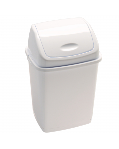 Pattumiera con coperchio basculante in polipropilene ad alta densità. Il coperchio basculante è utile come fermasacco. Contenitore stabile e di facile manutenzione. Dimensioni: L29 x P23 x H45cm - capacità 18 litri. Pulizia periodica da effettuare con un 